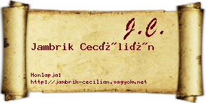 Jambrik Cecílián névjegykártya