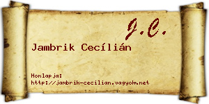 Jambrik Cecílián névjegykártya